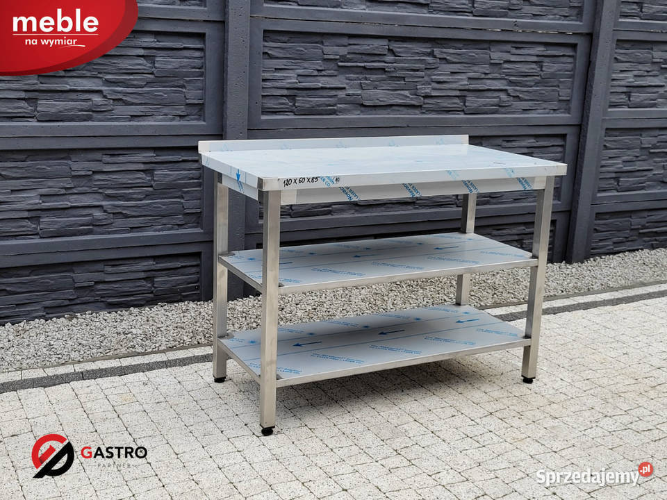 Nowy stół gastronomiczny z 2 półkami wym
