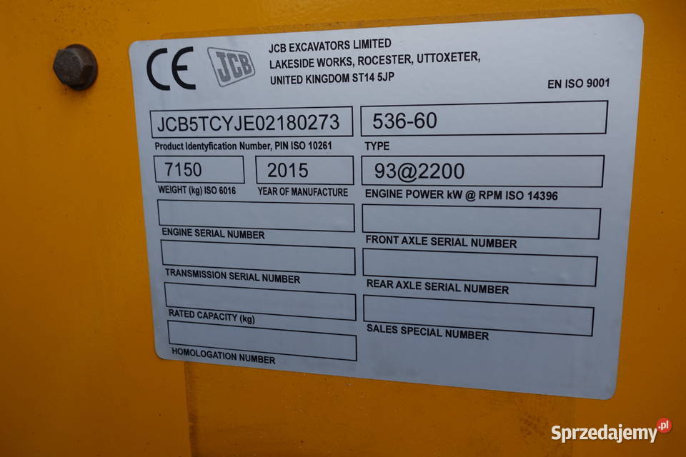 Jcb 536 60 ładowarka teleskopowa nieuszkodzony podlaskie