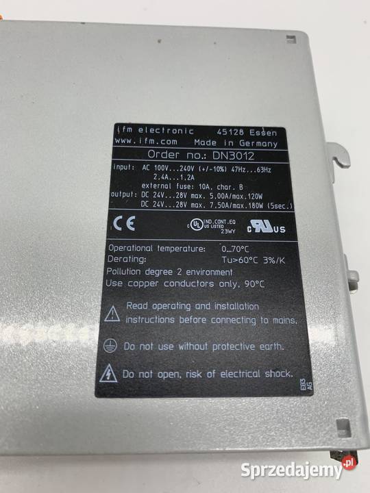IFM DN3012 Zasilacz imploswy Used Pozostałe mazowieckie Warszawa