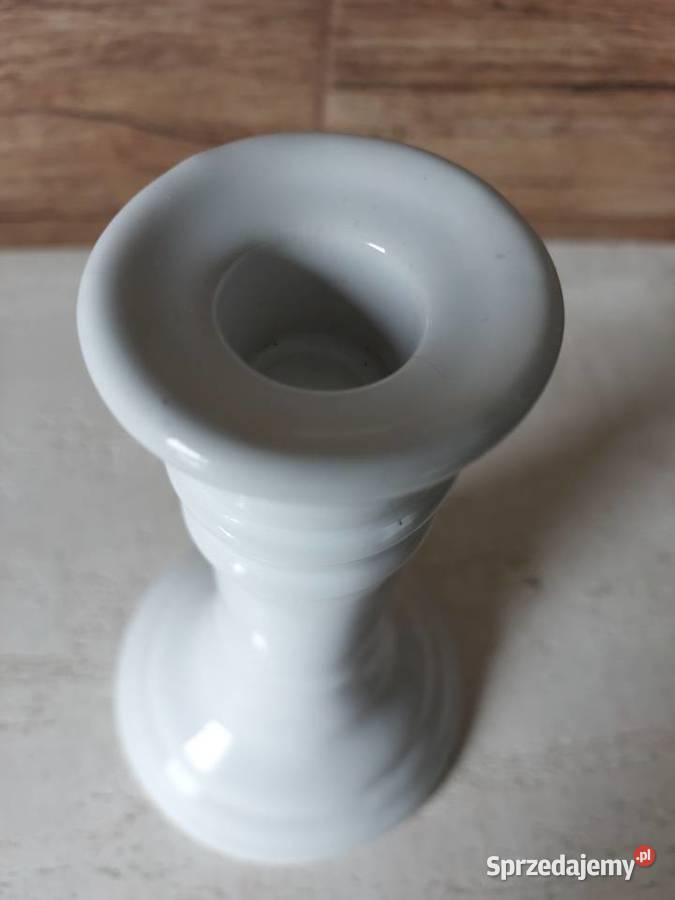 Biały świecznik ceramiczny Wrocław