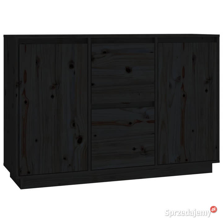 Komoda czarna 111x34x75 drewno sosnowe WM814313 Warszawa