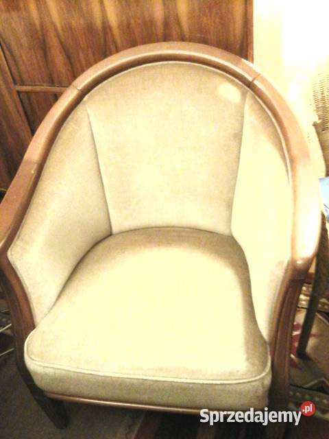 Sofa dwa fotele i stolik owalny lite drewno Głogów