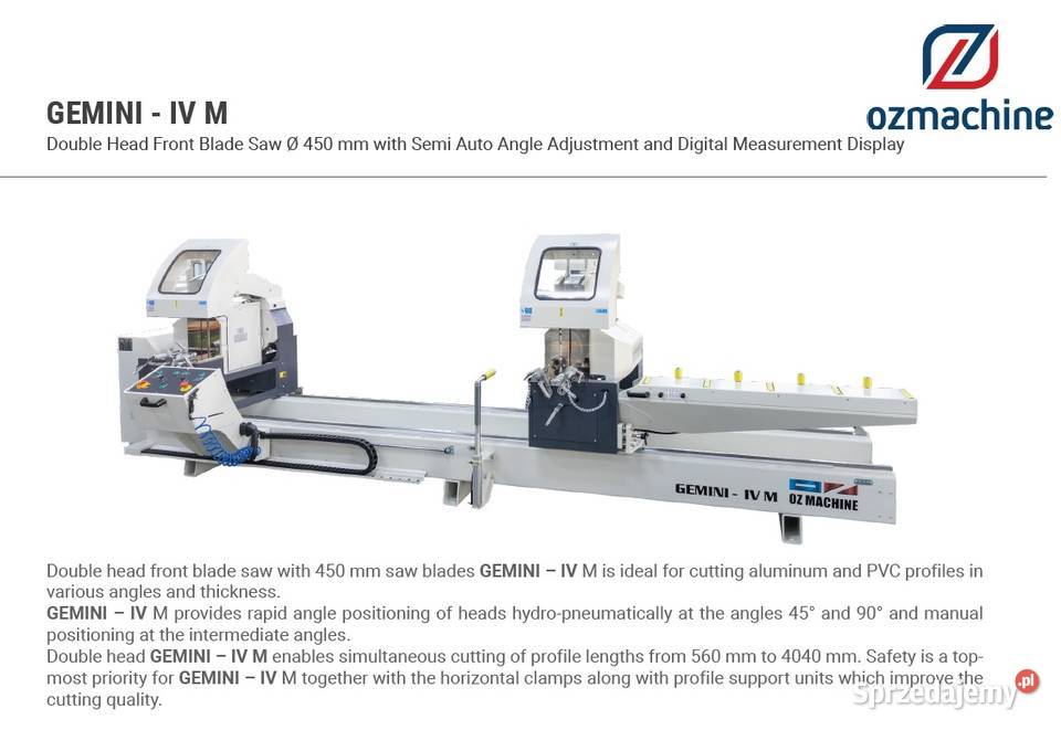Piła dwugłowicowa ukośnica GEMINI IV M 2x tarcza kujawsko-pomorskie Obodowo