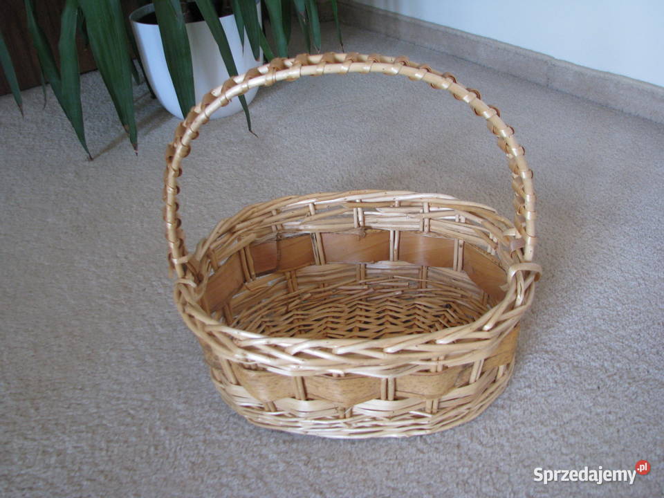 Piękny owalny kosz wiklinowy koszyk Pozostałe Brzegi