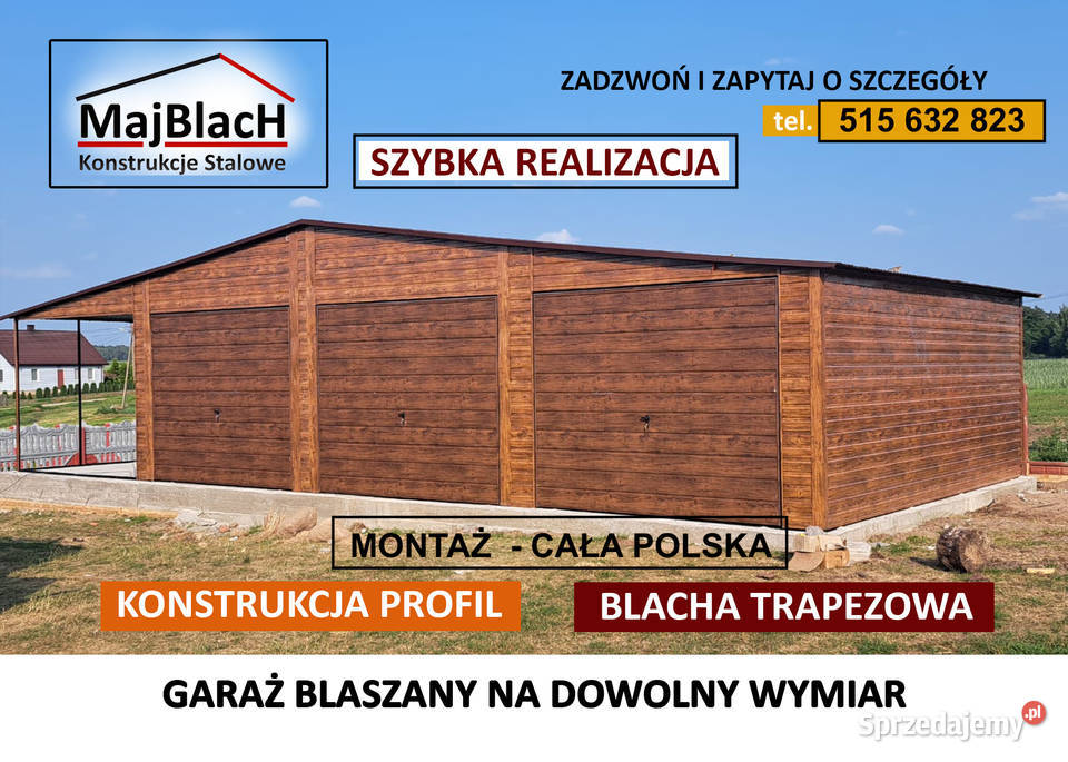 Garaż DREWNOPODOBNY Złoty Dąb Producent Montaż  Nowy Targ