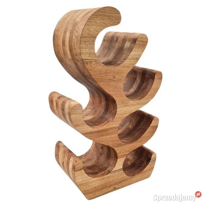 Stojak na wino drzewko DĘBOWY DEKOR odcienie brązowego Skawina