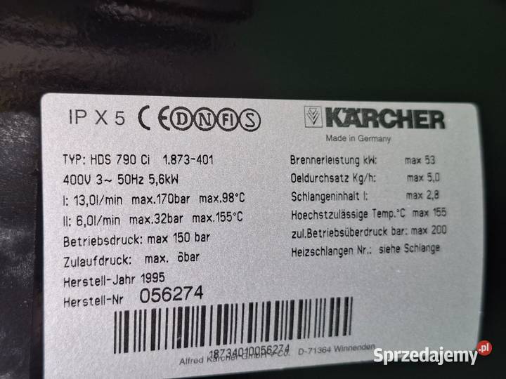 Myjka Gorąco wodna Karcher HDS 790Ci Gwarancja Myjki ciśnieniowe Radom