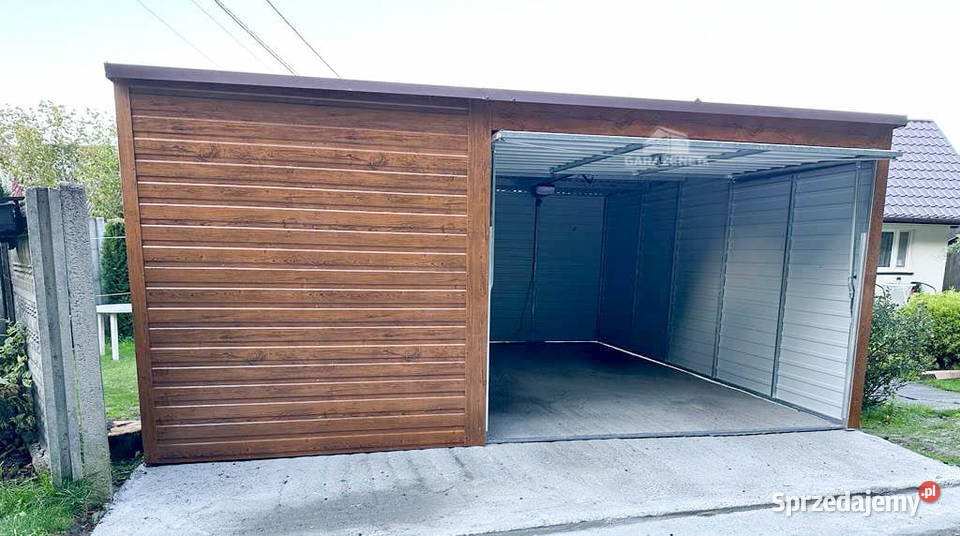 GARAŻ BLASZANY 5M X 6M POZIOM SPAD TYŁ BRAMA Łapanów