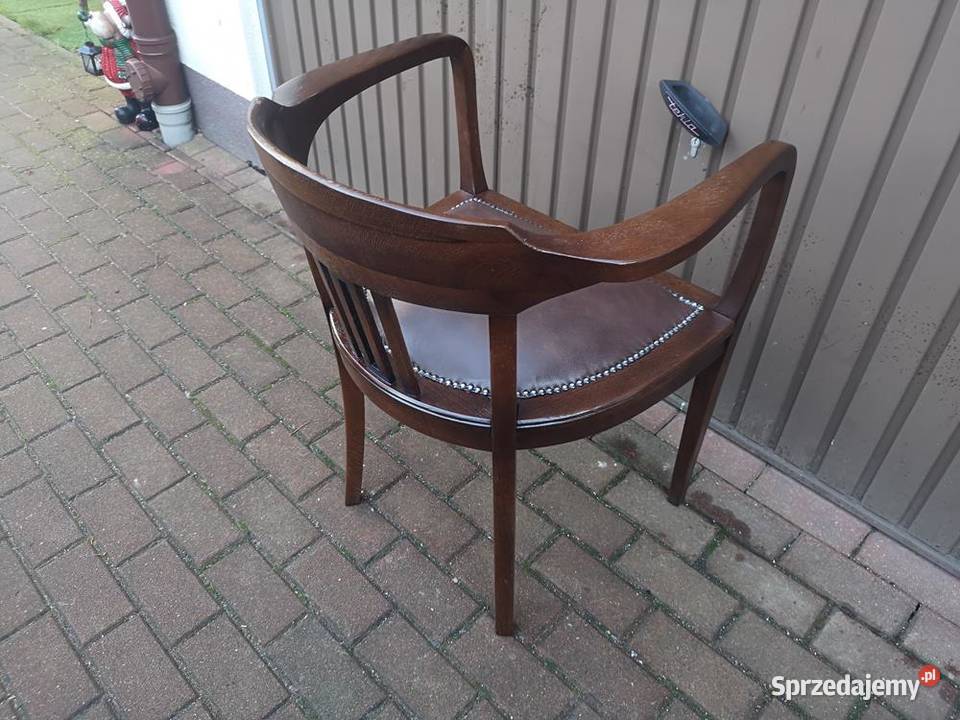 Stary Fotel Krzesło Dębowy Gabinetowy Secesja wielkopolskie Swarzędz