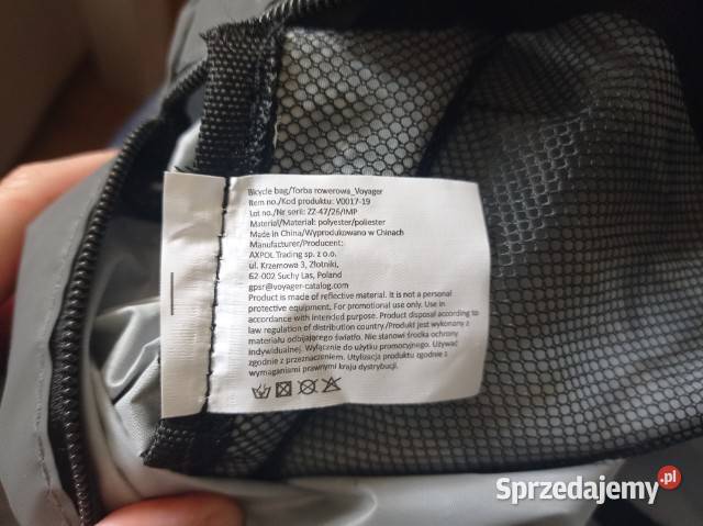 Torba rowerowa pod ramę ortalionowa odblaskowa Sport i Wypoczynek