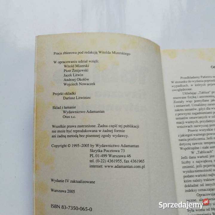 Witold Mizerski Tablice fizycznoastronomiczne Podręczniki łódzkie Łódź sprzedam
