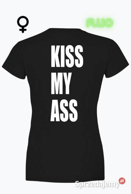 Koszulka damska fluo KISS MY ASS Gliwice
