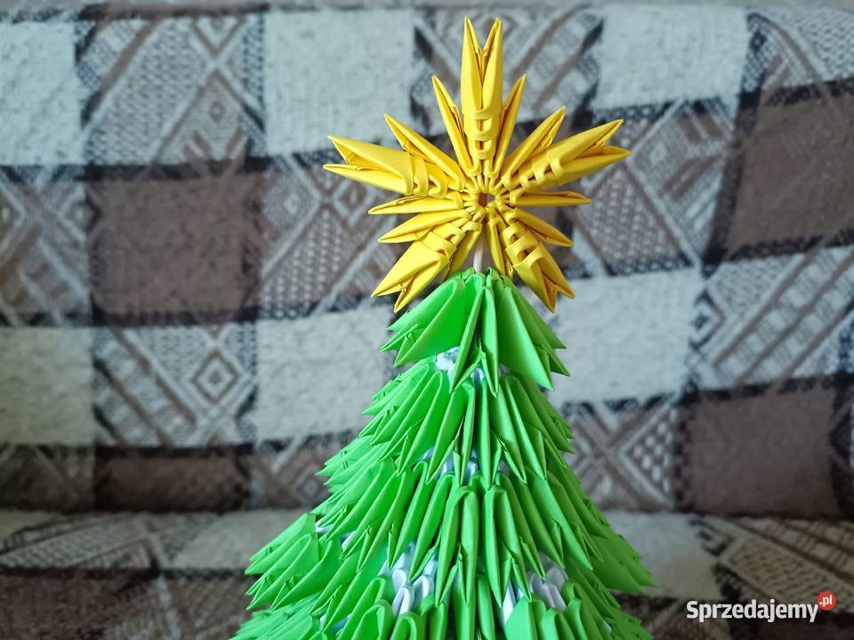 Choinka ze śniegiem Origami Modułowe 3D Kwidzyn
