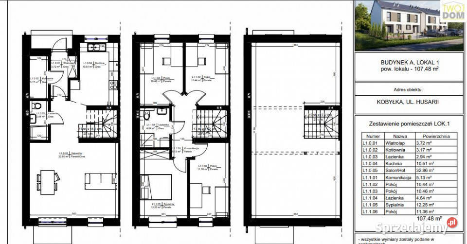 sprzedaży domu szeregowego 10748m2 Kobyłka mazowieckie