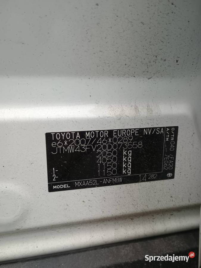 Toyota RAV4 20 benzyna 190 1 właściciel śląskie Sosnowiec