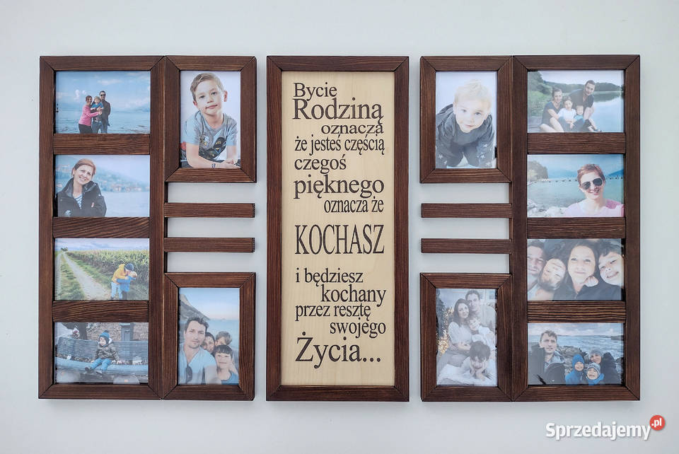 Drewniana Multirama Ramka na 12 ZDJĘĆ 10x15 łódzkie