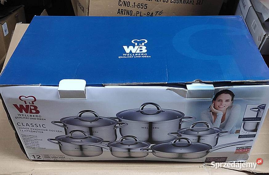 Garnki 12 el Wellberg stalowe indukcja gaz Łódź