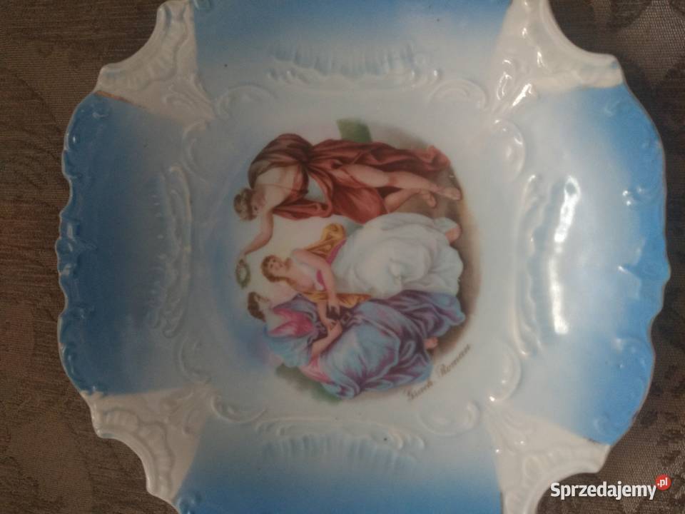 Dekoracyjna patera ze scenka rodzajowasecesja Radom