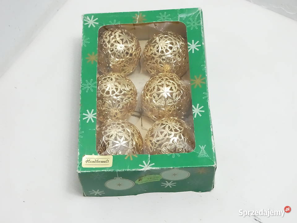 Bombki Choinkowe Ażurowe Złote Vintage Retro Biłgoraj