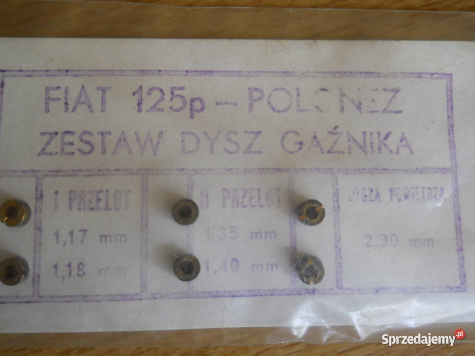Komplet dysz gażnika Fiata 125 FSO Polonez osobowe Układ paliwowy małopolskie Biecz
