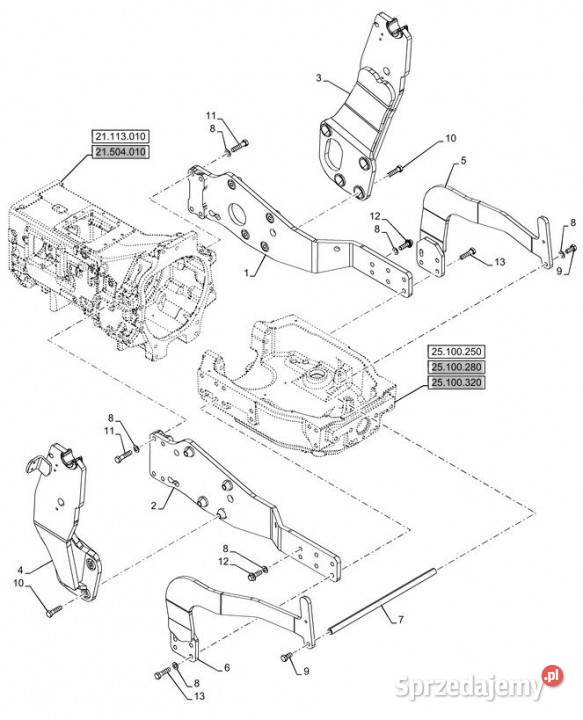 Holland T6090 T6070 Płyta boczna 84578710 Jastrzębniki