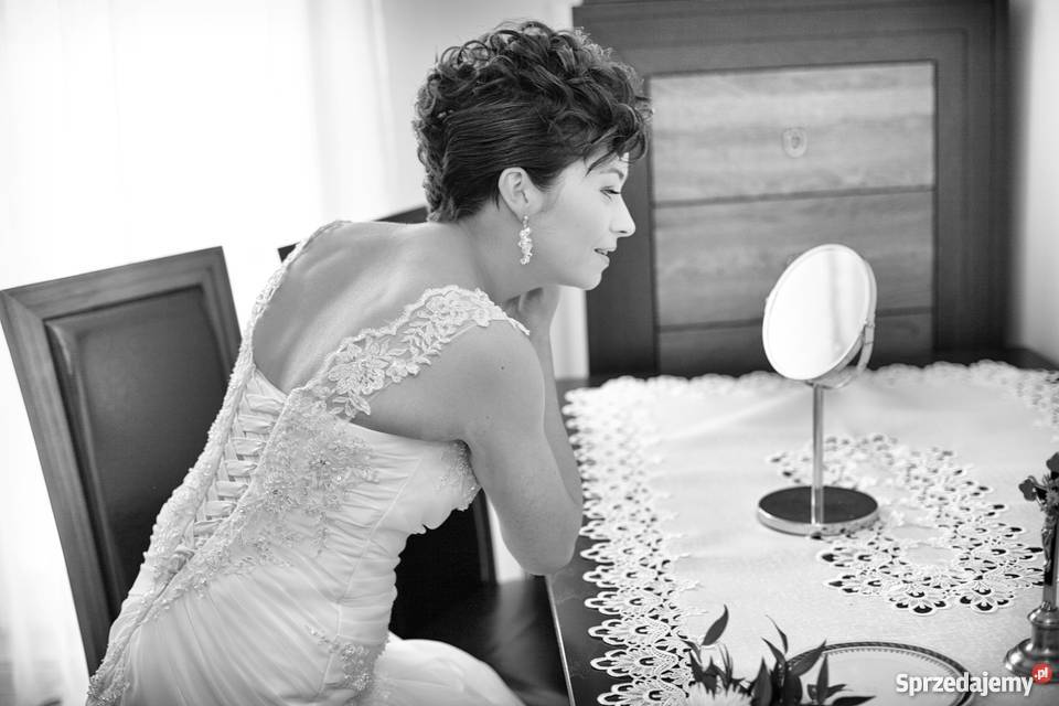 ANGELINA ms moda suknia ślubna 2014 koronka kolo biały Ożarów sprzedam