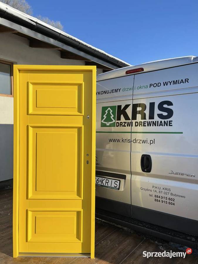 Drzwi klatkowe zewnętrzne wewnętrzne drewniane Bobrowo