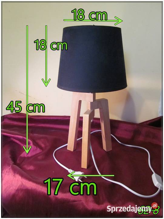 Lampa nocna stołowa drewniana LOFT geometria 45 wielkopolskie