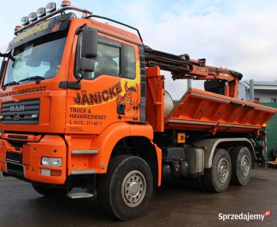 Wywrotka 6x4 z dzwigiem Man TGA 26360 Wywrotki Warszawa sprzedam