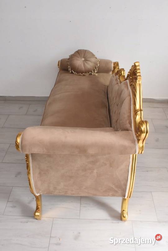 Złota Pałacowa Sofa Kanapa Leżanka Szezlong