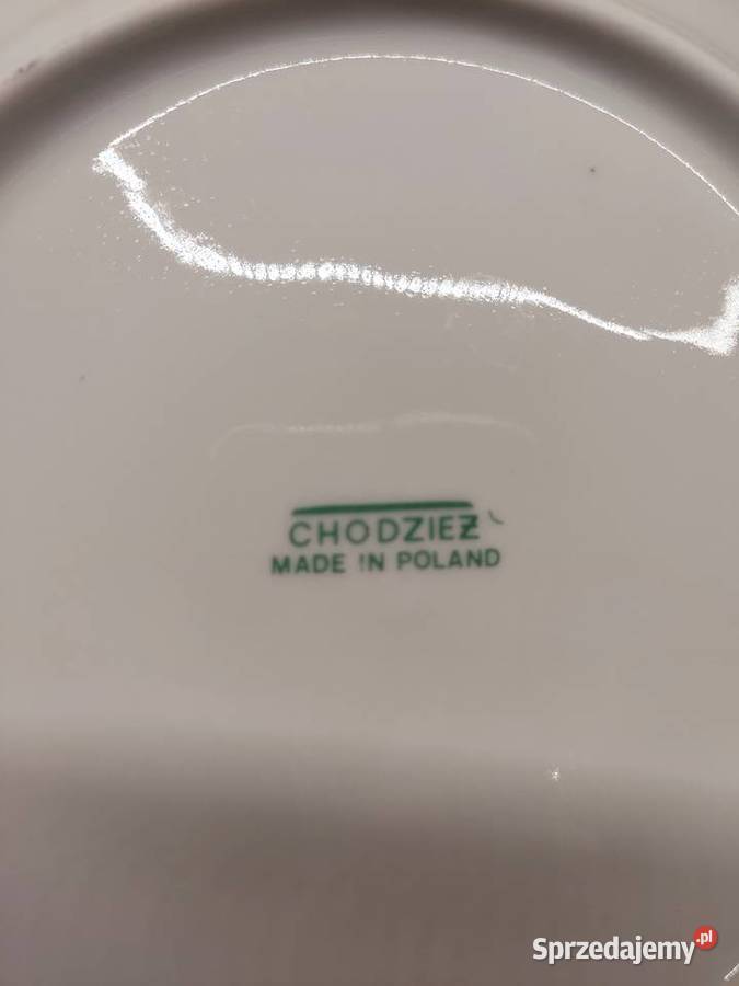 Talerzyk porcelanowy Chodzież w kwiaty i złotą Głuchołazy