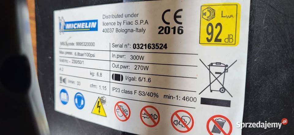 Przenośna sprężarka kompresor Michelin 68bar