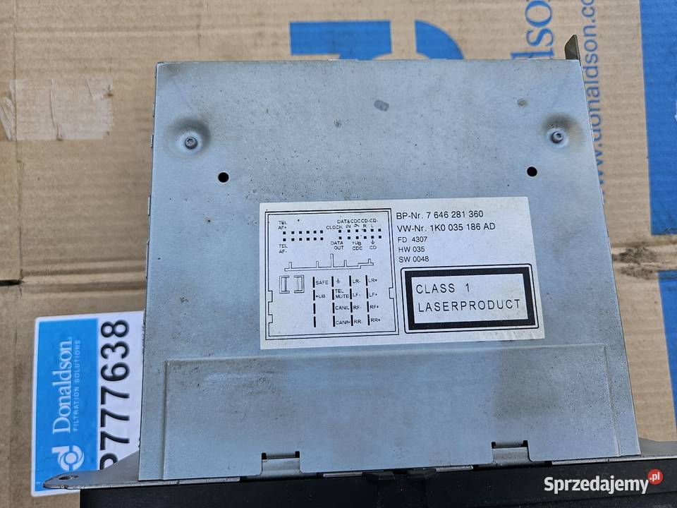 Radio Cd Mp3 Volkswagen 1K0035186AD Siennica