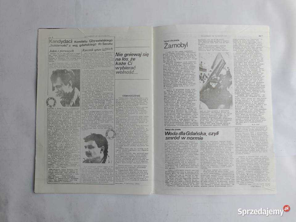 NSZZ Solidarność Wybory czerwiec 1989r kandydaci Gdynia