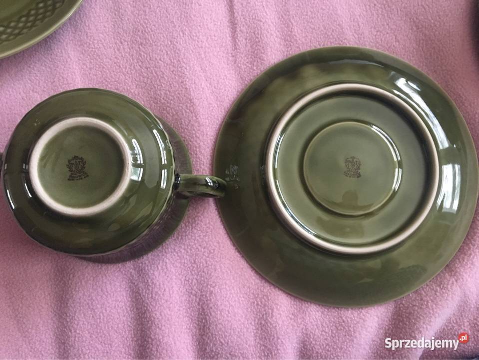 Bulionówki Porcelit Tułowice PRL zielone opolskie Opole