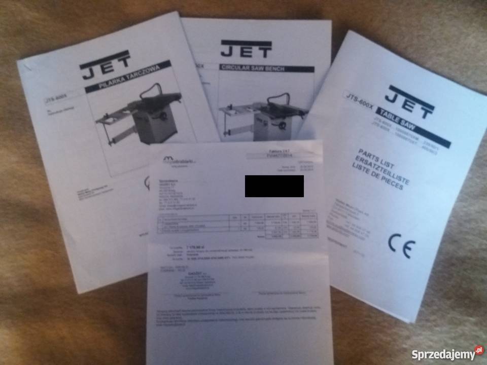 JET Pilarka formatowa 230V JTS600X Produkcja Sulechów
