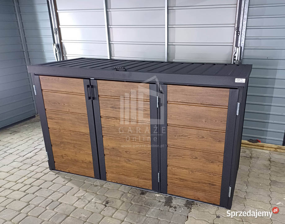wiata śmietnikowa obudowa kubłów 275x80x120 Cieszyn