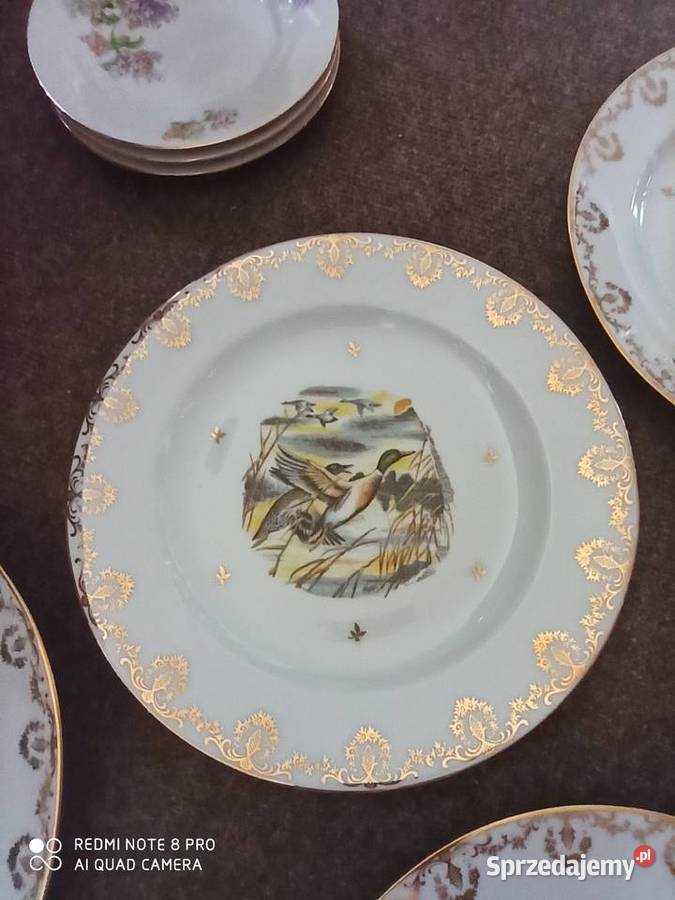 Serwis z ptakami Limoges Francja Porcelana i szkło pomorskie Gdańsk