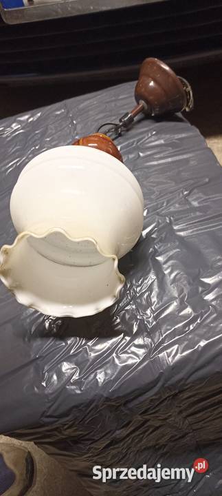 Lampa wisząca PRL Porcelana i szkło Gniezno