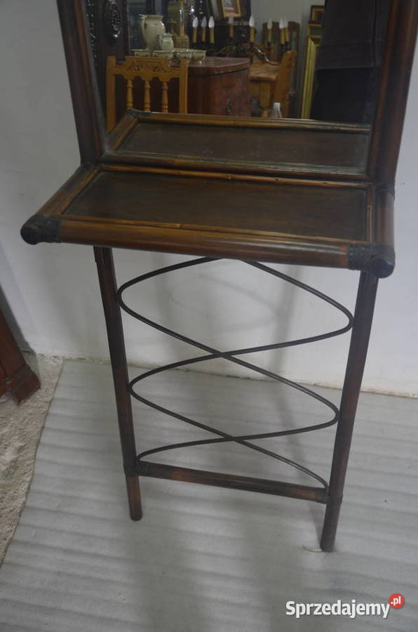 lustro z półkami z bukowego drewna Wyposażenie wnętrz Bydgoszcz