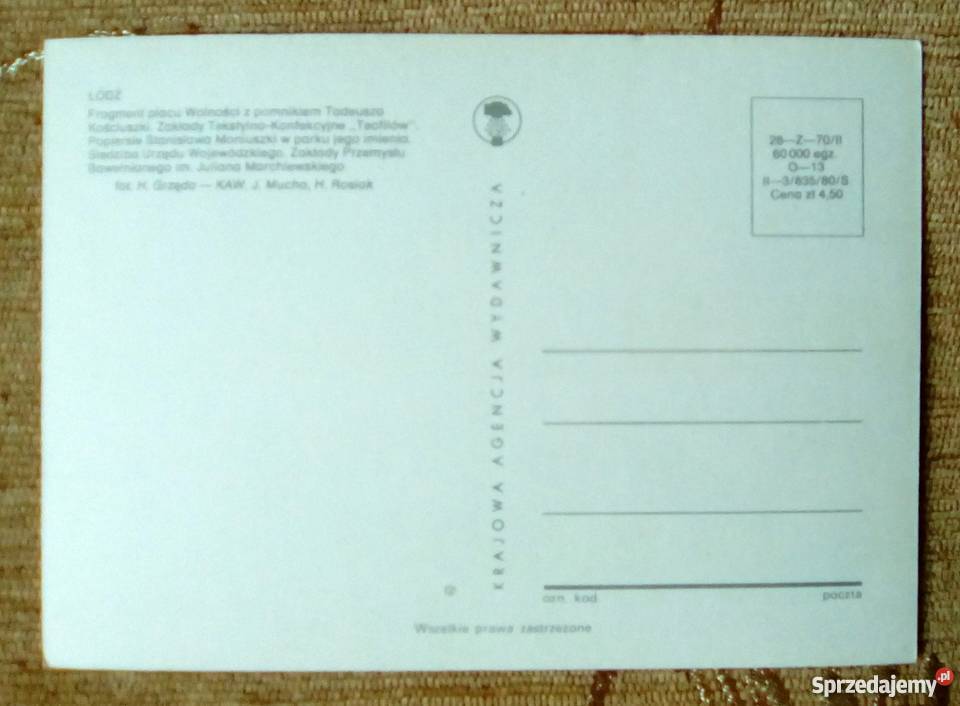 ŁÓDŹ M IN POMNIK T KOŚCIUSZKI I POPIERSIE S Piszczac