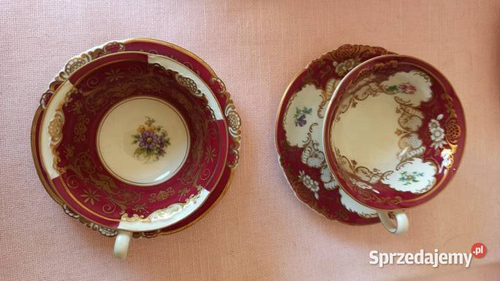 Filiżanka z talerzykiem Koningl pn Tettau Import pomorskie Gdańsk