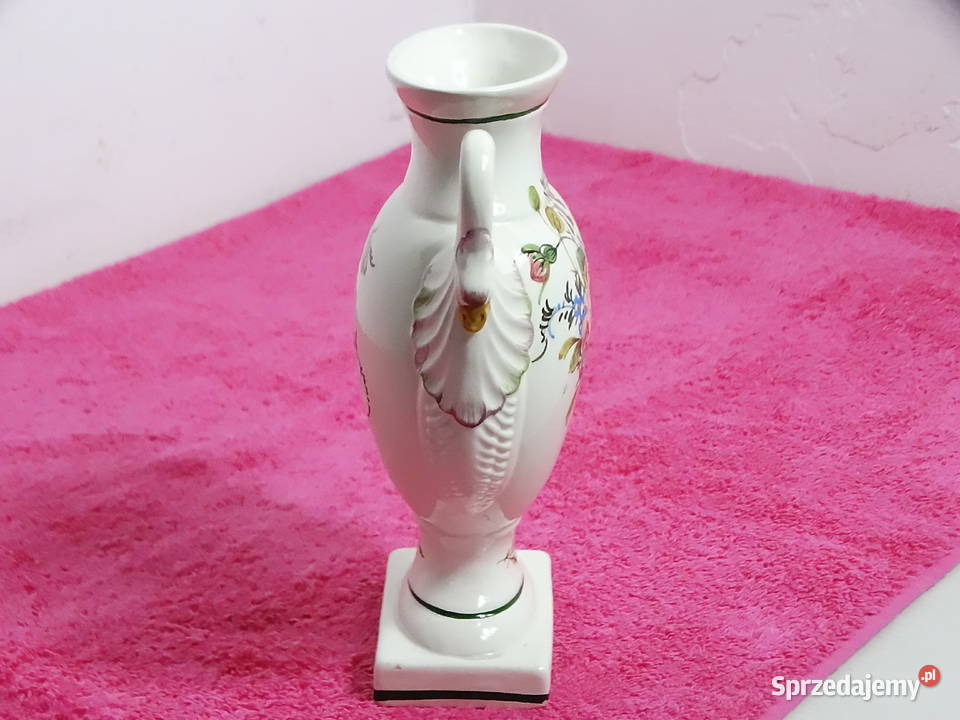 Włoski wazon ceramiczny ręcznie malowany Vintage Biłgoraj