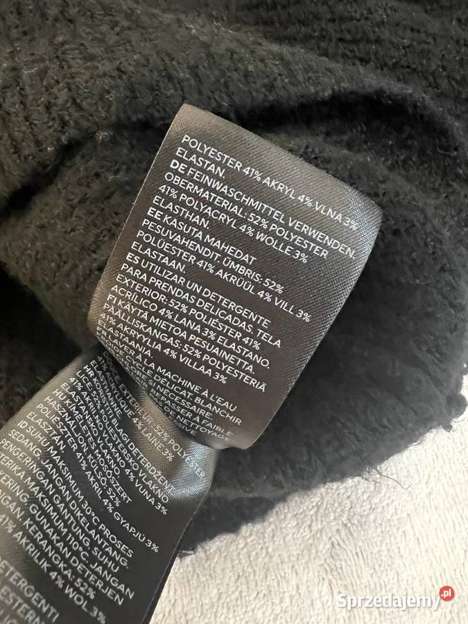 Czarny kardigan sweter czarny z dekoltem V i H&M