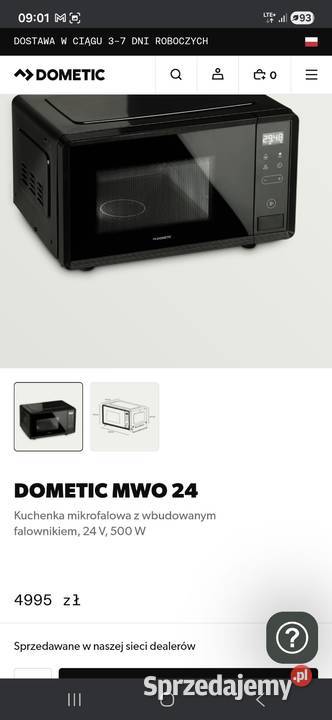 Mikrofalówka Dometic MVO24 do ciężarówki Tir Akcesoria samochodowe wielkopolskie Kleczew