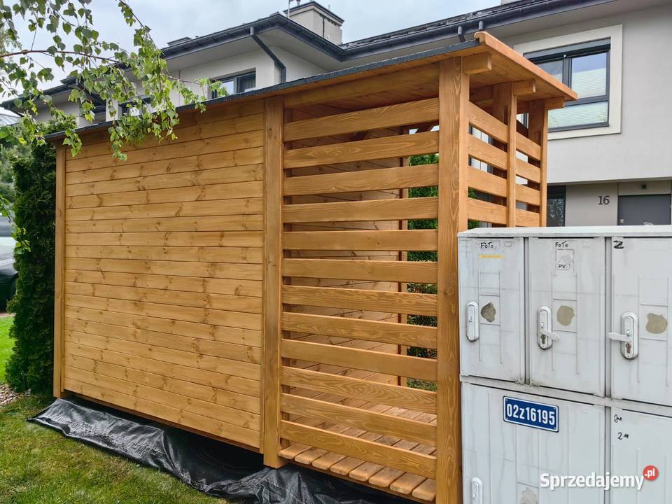 Domek narzędziowy drewniany 2 x 15m z drewutnią