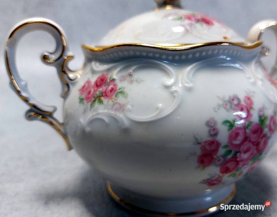 Tirschenreuth Cukiernica Róże Porcelana i szkło