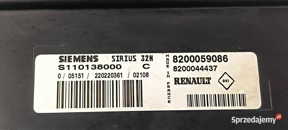 STEROWNIK RENAULT THALIA 8200059086 osobowe kujawsko-pomorskie Lipno