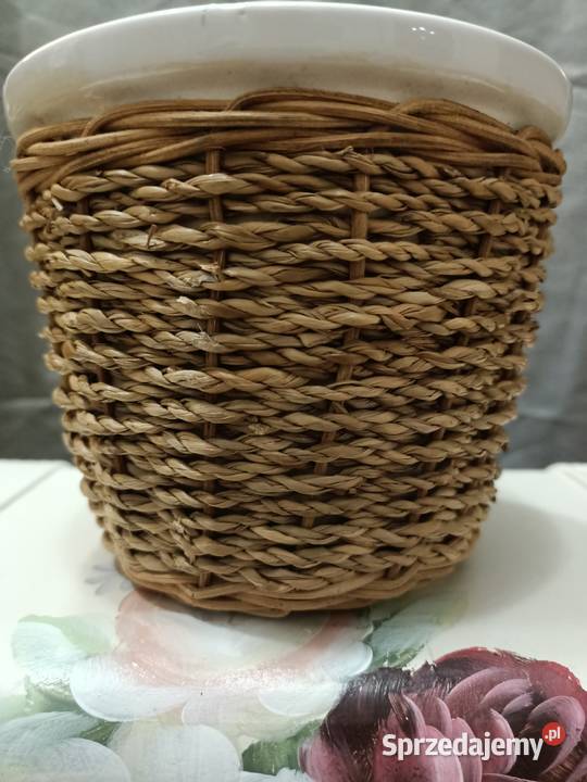 Dekoracja ogrodu doniczka osłonka wiklina Zamość sprzedam