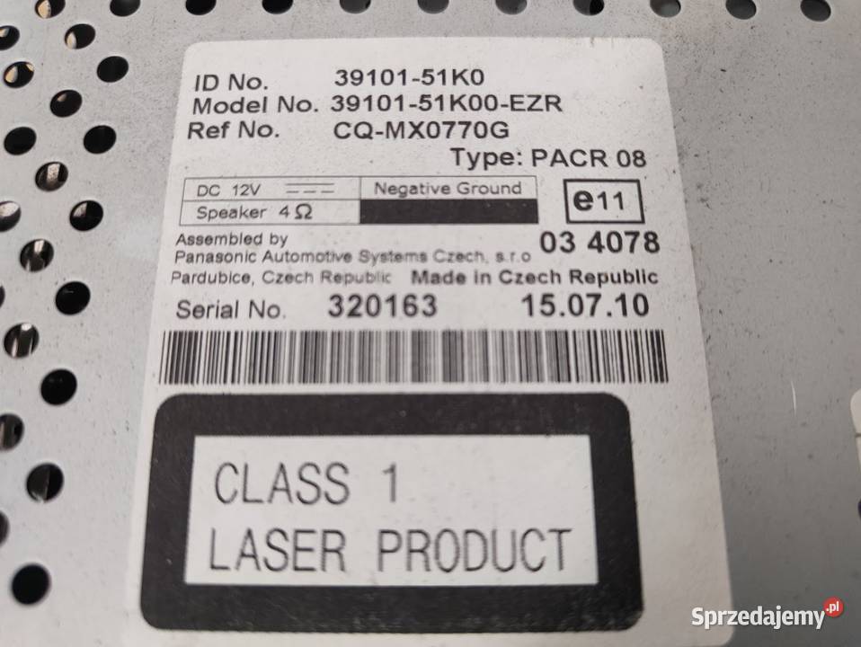 Radio CD Suzuki Splash 3910151K0 Pleszew